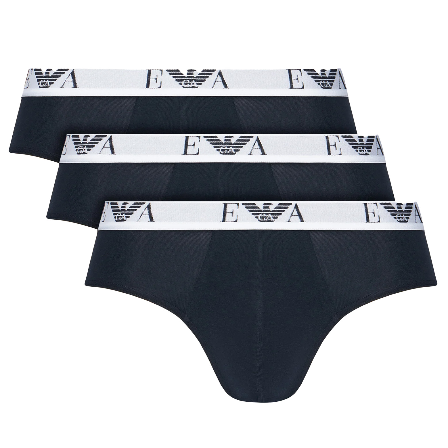 Armani slips EA logo band 3 pack blauw wit